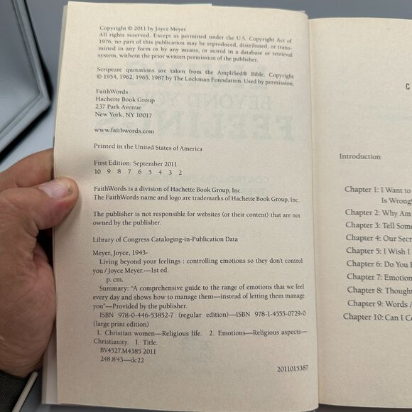 Living Beyond Your Feelings By Joyce Meyer 2011 1st Edition Hardcover Christian - Picture 3 of 3